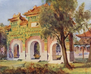 Peking, Porzellan-Pailau in der Halle der Klassiker